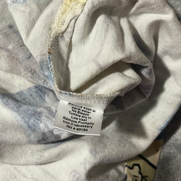 Dem Crazy Shirt Mens‎ Large Cream All Over Print Button Up Short Sleeves Casual - Picture 9 of 9